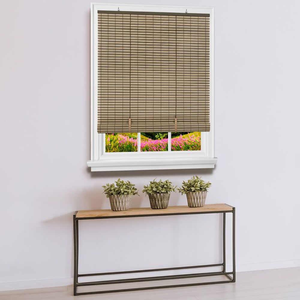 Two-Tone Oval Cordless Rollup Light Filtering Window Blinds Shades: 30" (Width)